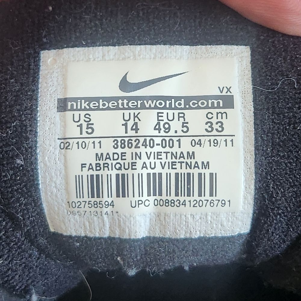 Nike Air Baseline Low Athletic Basketball Shoes Sneakers Mens Size 15 Black READ - Picture 8 of 11